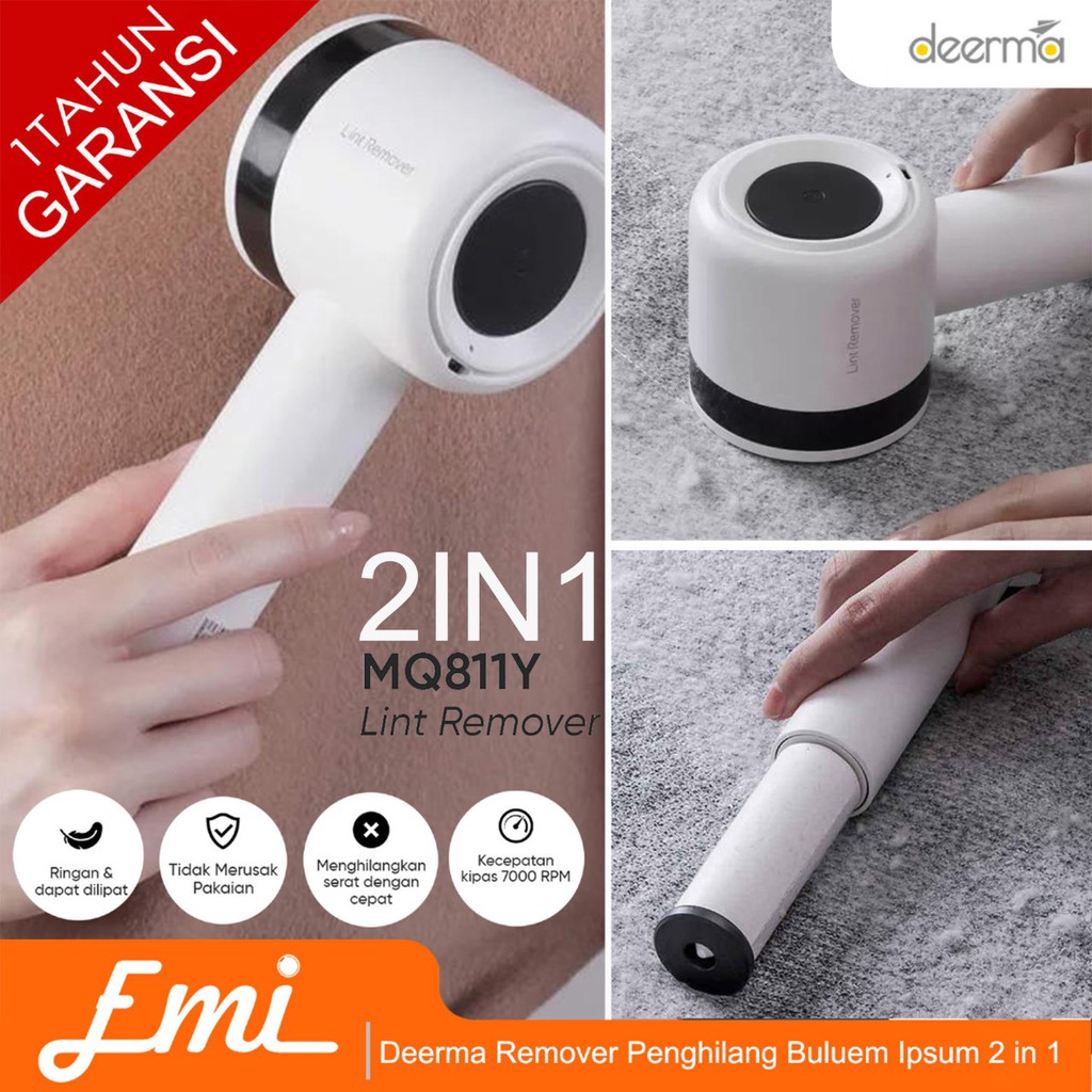 Deerma DEM-MQ811Y Portable Lint Remover Penghilang Bulu Serat Kain