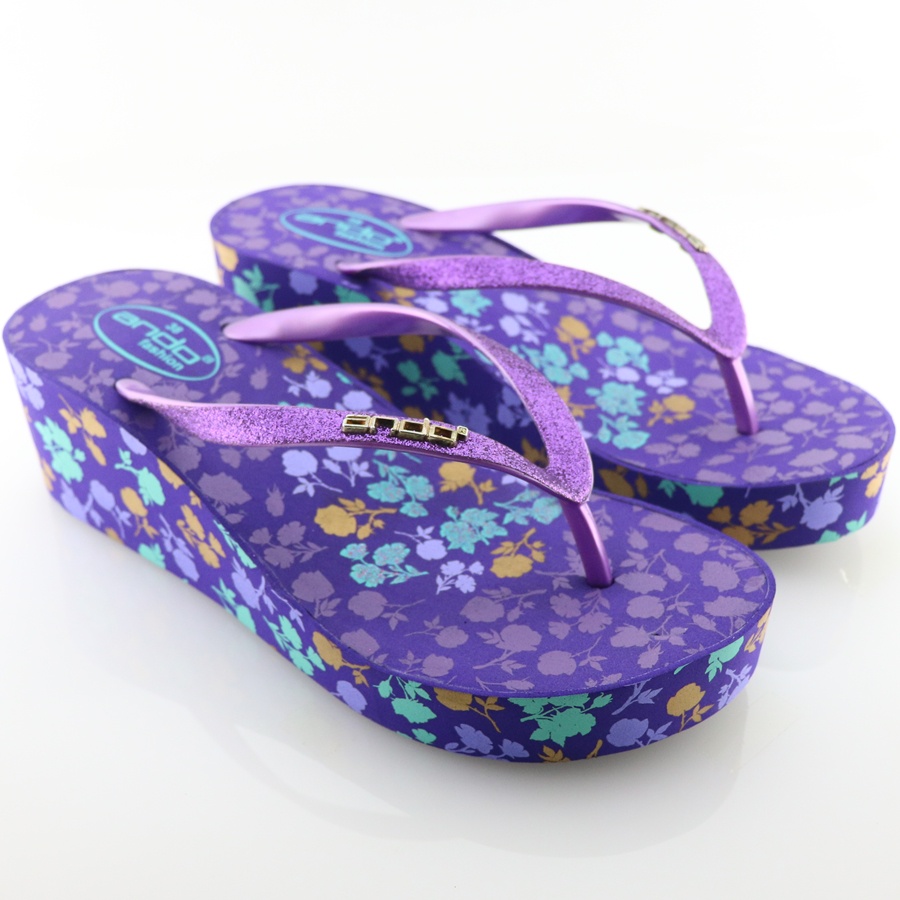 Ando Bella Ungu - Sandal Wedges Wanita Ando Surabaya
