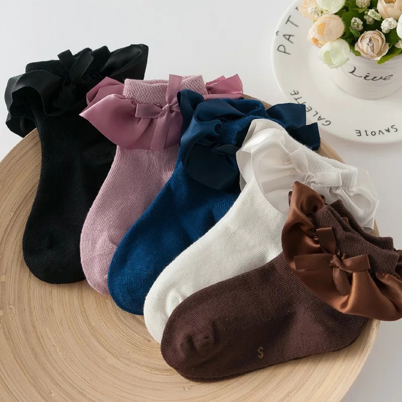 (Pimenova) kaos kaki anak renda polos kaos kaki anak renda korea , kids socks renda satin