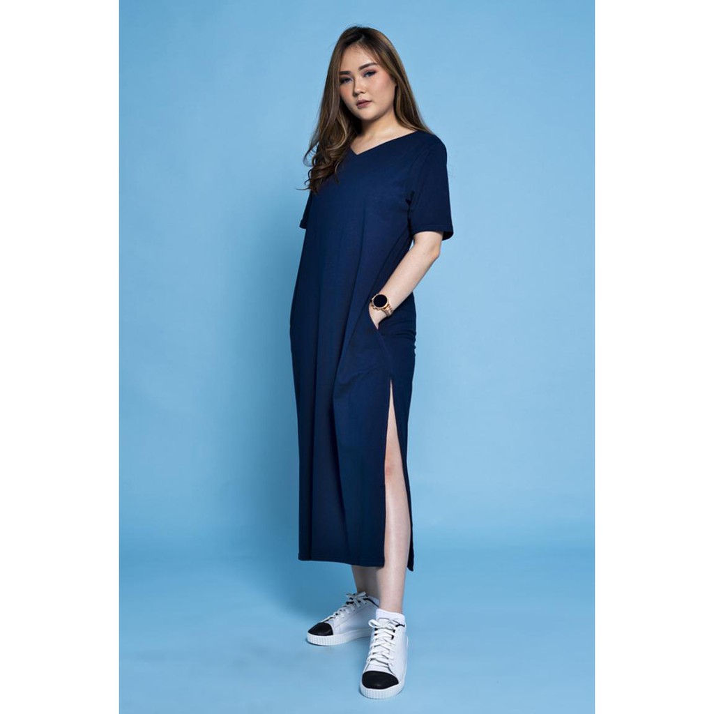 [ SARAH GIBSON COLLECTION ] - V Neck Shirt Dress / Vee Loose Dress Hamil