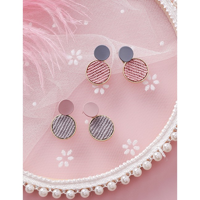 LRC Anting Tusuk Fashion Fabric Plush Face Earrings D28095