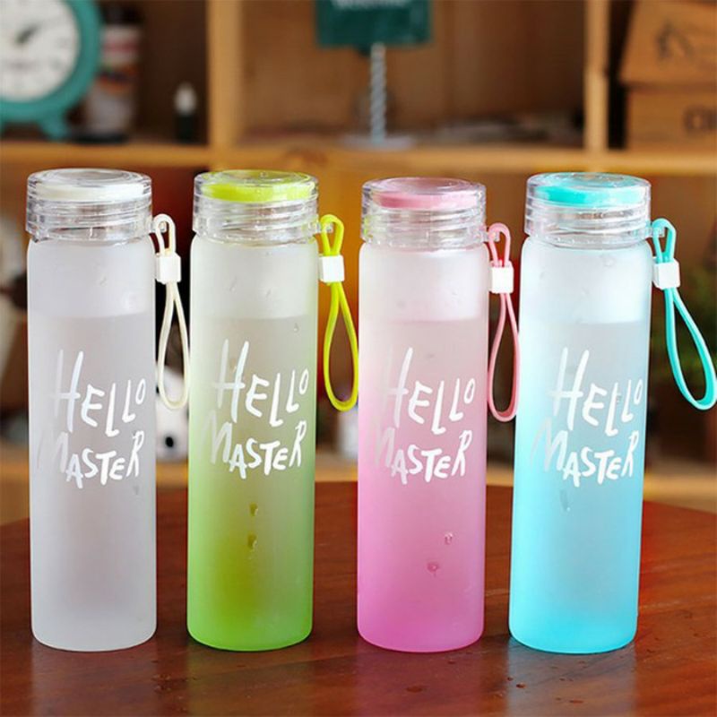 Botol Minum Kaca Hello Master Good Quality