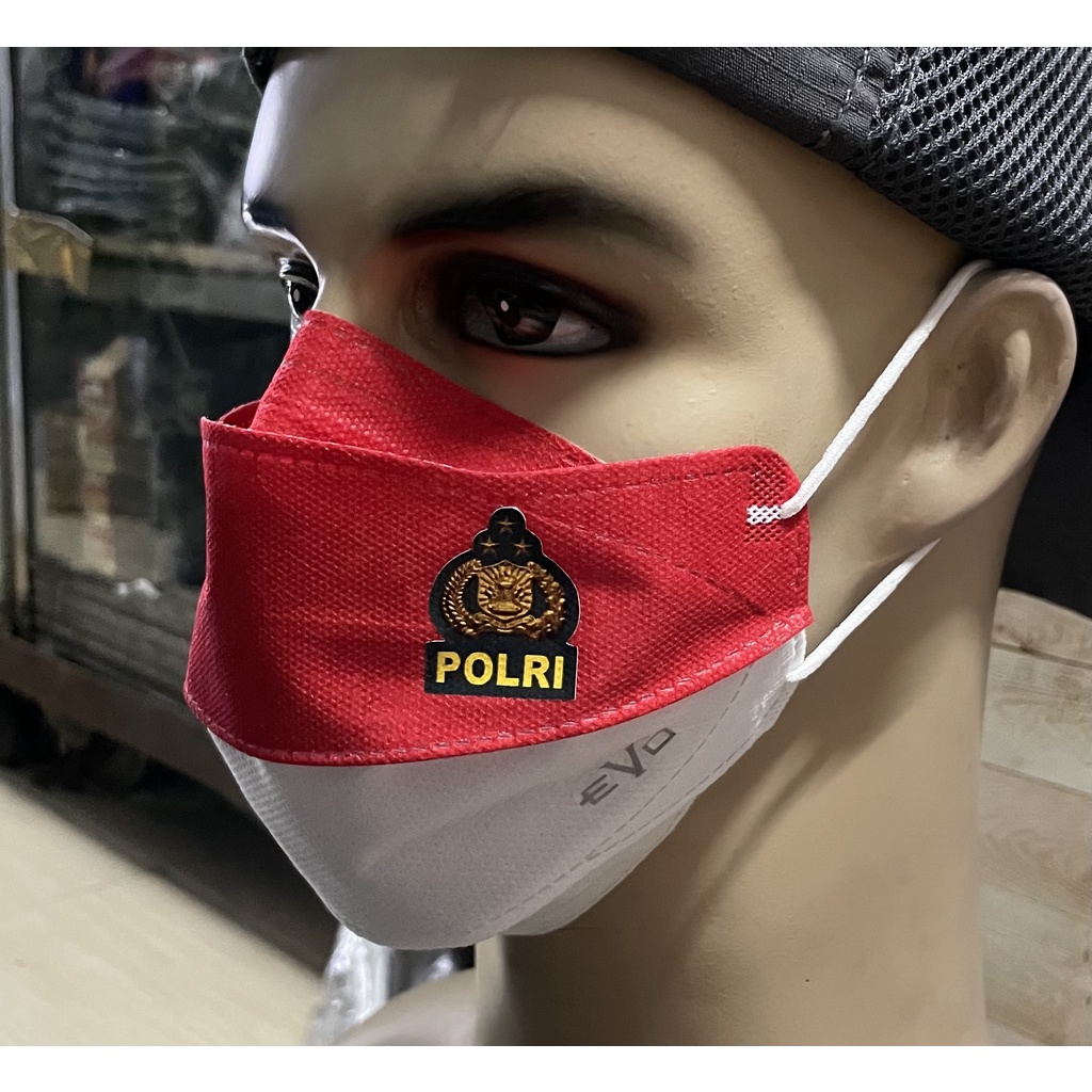 Masker Merah Putih TNI POLR* - Masker TNI POLICE - Masker Merah Putih KF94