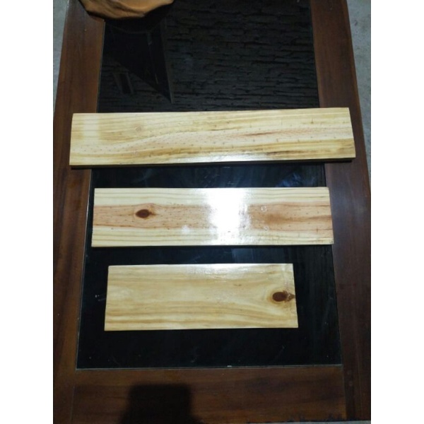 rak ambalan besi,rk dinding kayu murah satu set  3pcs. pjg,20,30,40