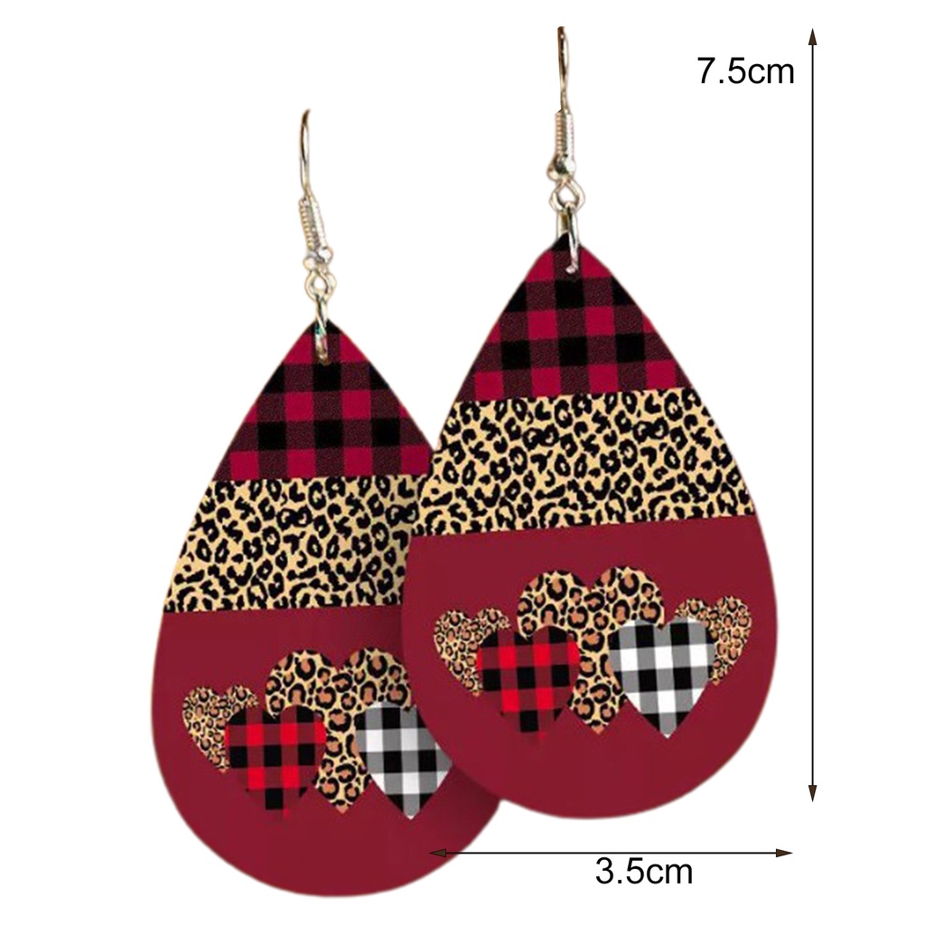 Hu Hu Hu Hu Hu Alat Bantu Pasang Kacamata♡ 1 Pasang Anting Juntai Bentuk Water Drop Bahan Kulit Imitasi Stainless Untuk Wanita