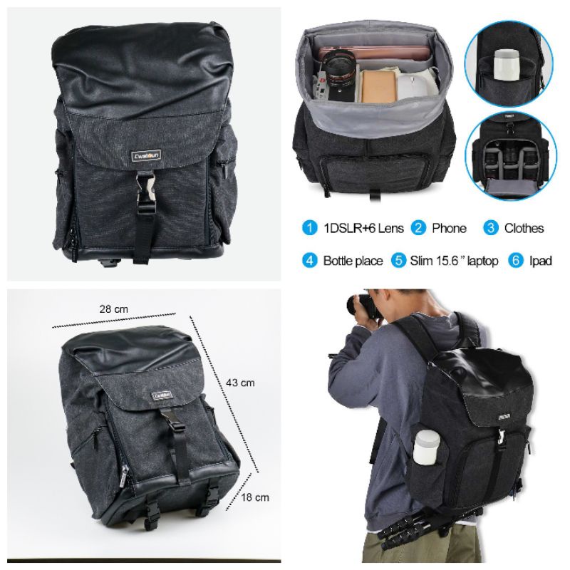 Tas Ransel Kamera DSLR Waterproof Shockproof