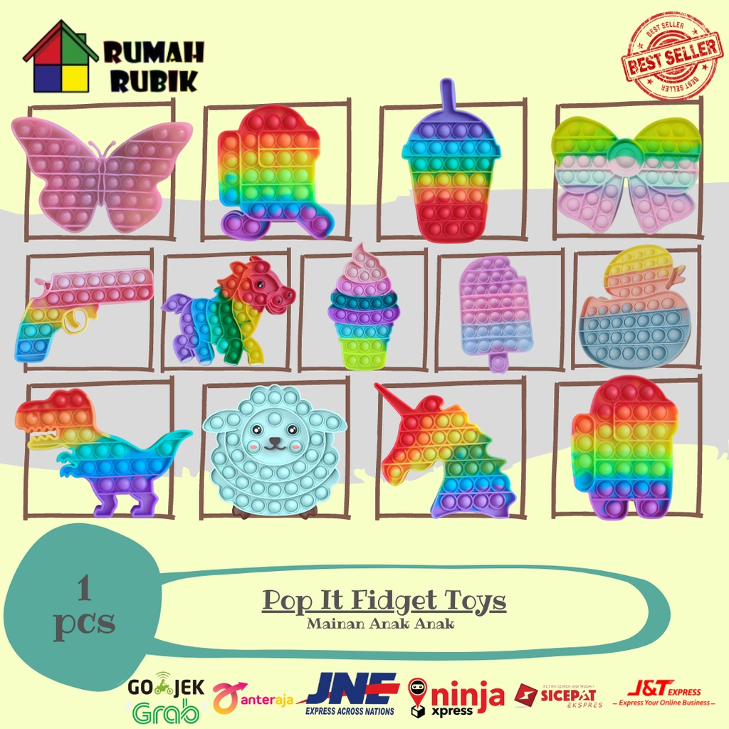 Pop It RAINBOW KARAKTER / Pop It Fidget Toys RAINBOW KARAKTER