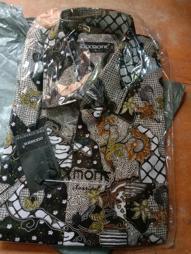Kemeja Batik Pria Lengan Pendek Bs26 Katun Motif Modern Dixmont Semi Slimfit Premium