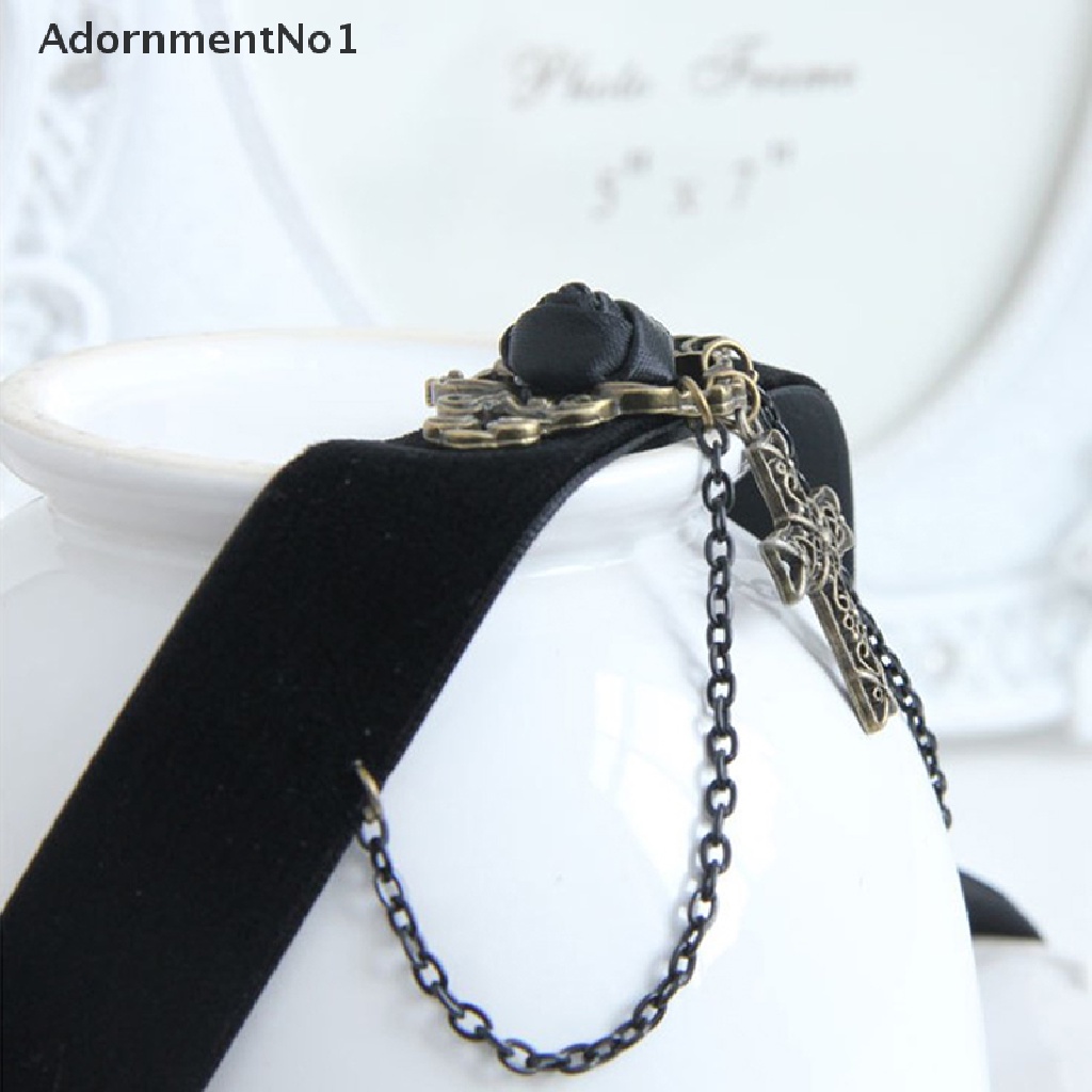 (AdornmentNo1) 1pc Kalung Choker Rantai Pendan Salib Yesus Gaya Vintage Untuk Wanita