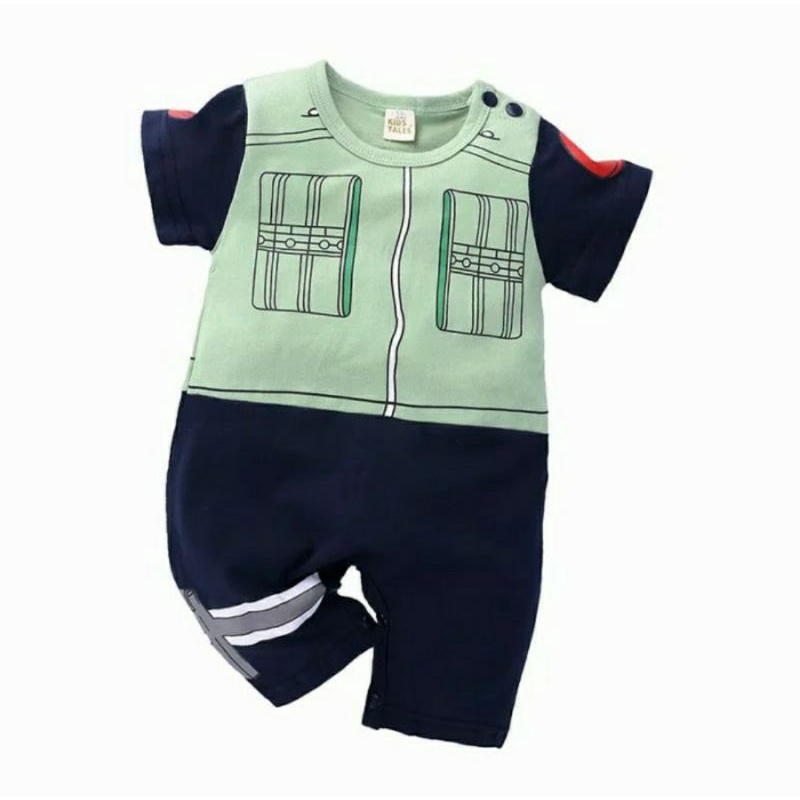 Baju Bayi Romper Lengan Pendek Baby Jumper Anak Bayi cowo Anime Naruto Kakashi Akatsuki Ninja Uchiha-3