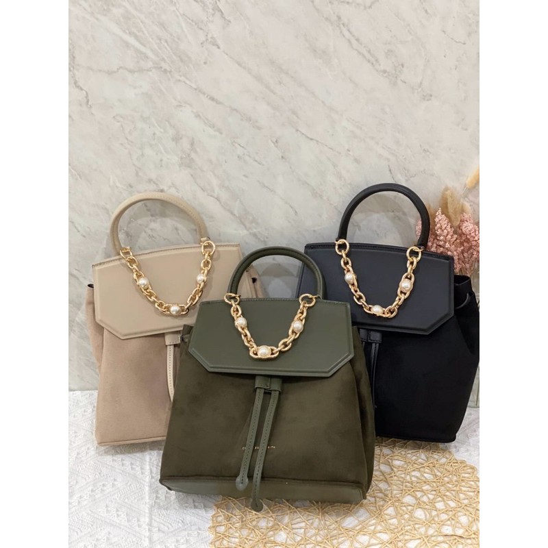 TAS WANITA CEWEK TERBARU IMPORT SELEMPANG TAS WANITA CK718 CNK TEXTURED CHAIN LINK BACKPACK PREMIUM