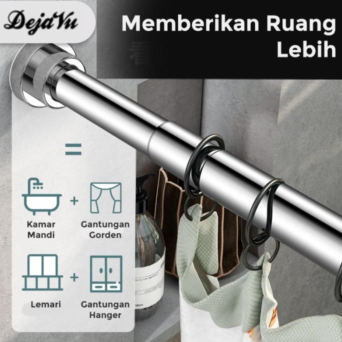 Dejavu Tiang Gorden Fleksibel Pipa Gantungan Besi Serbaguna HRD108