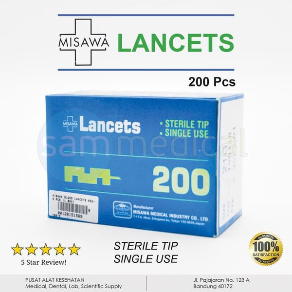 Jarum Bekam Misawa 21G Blood Lancet 200 Jarum Bekam Misawa Biru