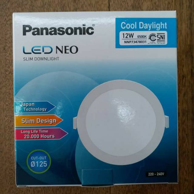 Lampu LED downlight panel Panasonic 12watt putih