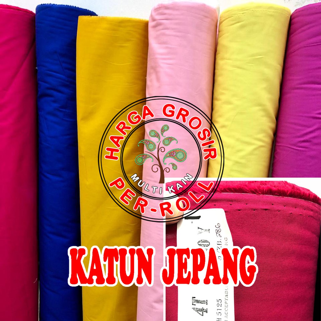 Bahan Kain 100 Cotton Katun Jepang Harga 1 Roll 50 Yard Shopee Indonesia