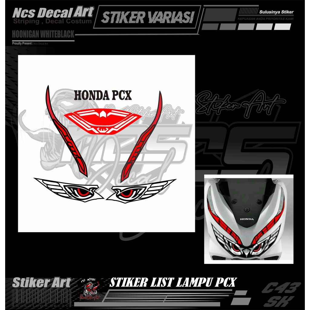 Stiker Lampu Depan Motor pcx 150 Sticker ListLlampu Alis pcx Stiker Variasi Lampu Depan Motor pcx