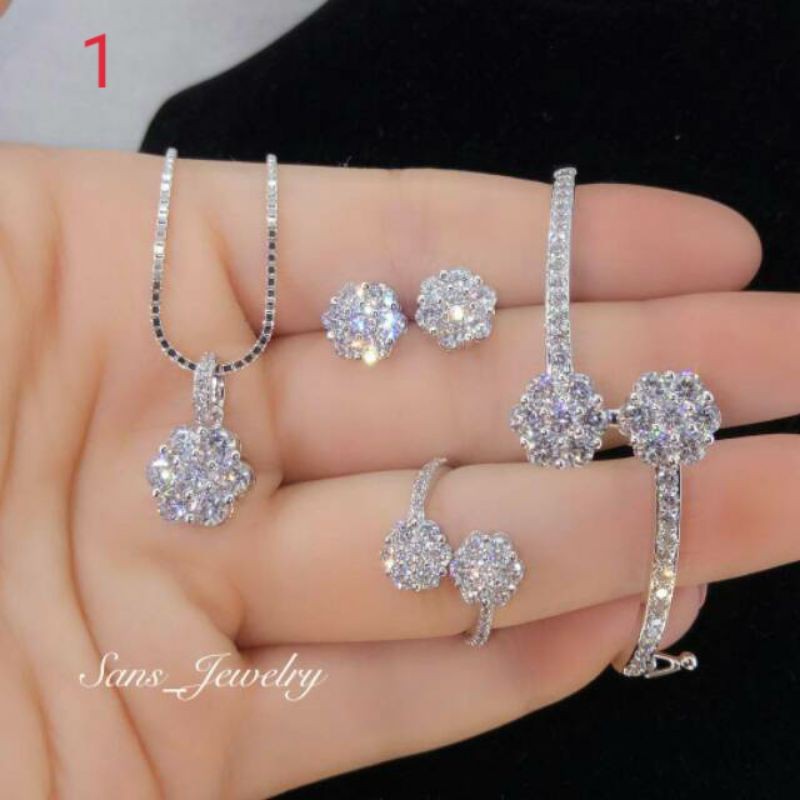 Set perhiasan  Titanium cantik silver