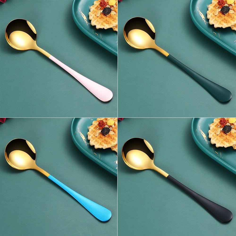 Solighter Dessert Spoon High Quality Gagang Panjang Alat Makan Garpu Alat Dapur Sendok Kopi