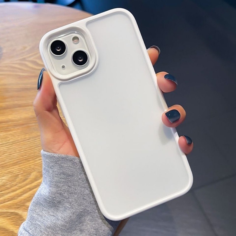 Case Pelindung Lensa Model Buram Transparan Untuk iPhone 13 12 11 Pro Max XS Max XR X 7 + 8 Plus