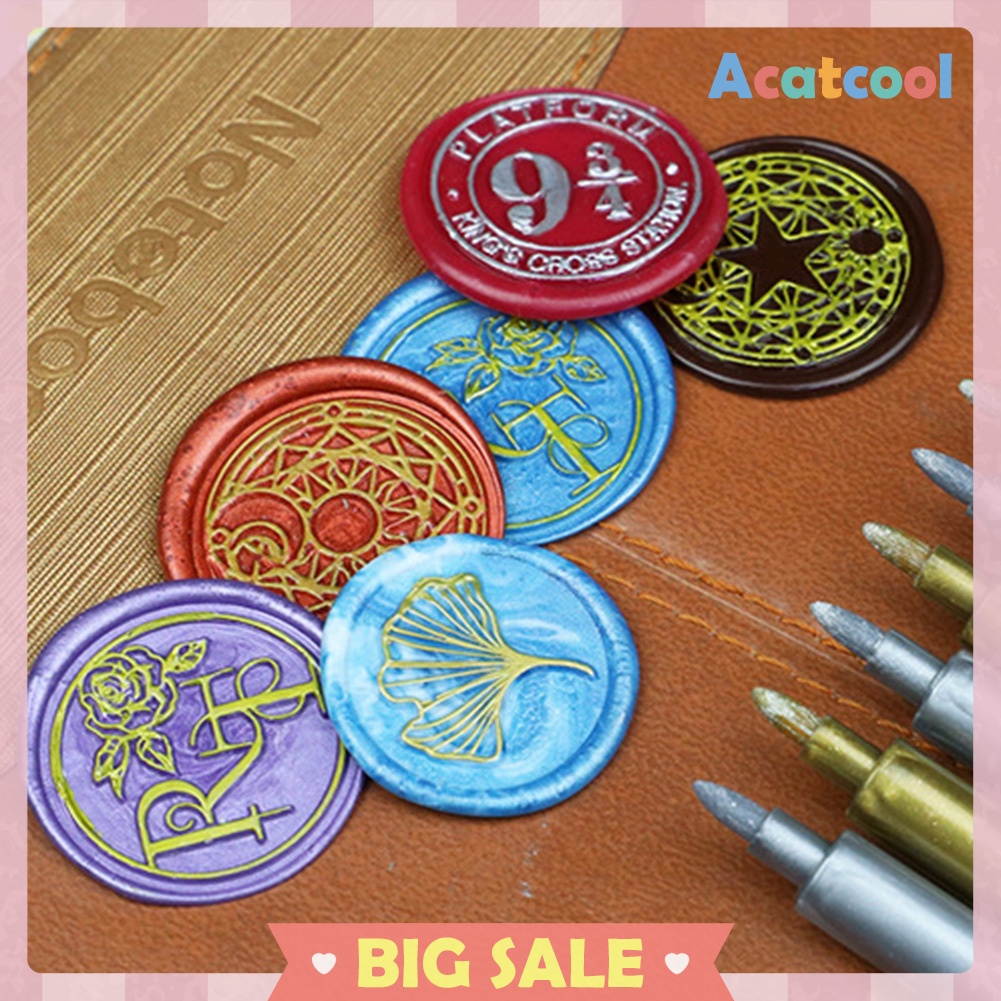 Vintage DIY Art Sealing Wax Stamp Coloring Mark Pen Fire Paint Seal Pens