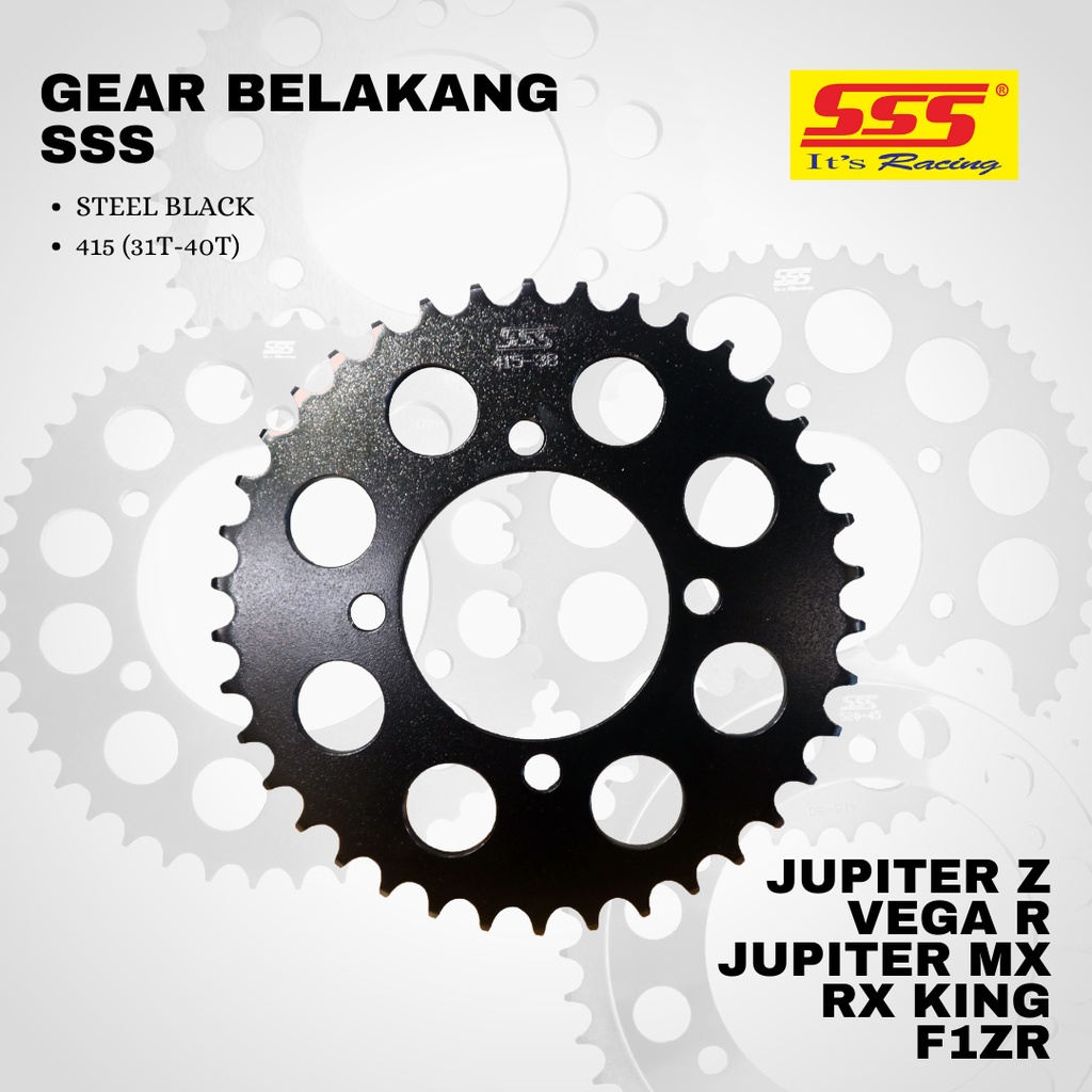 Gear Gir jupiter z vega rx king sss 415 31 32 33 34 35 36 37 38 39 40 steel Black