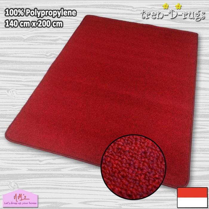 TIKAR-KARPET- TREN-D-RUGS KARPET POLOS BULU MURAH LANTAI PERMADANI MINIMALIS-NMS - MAROON -KARPET-