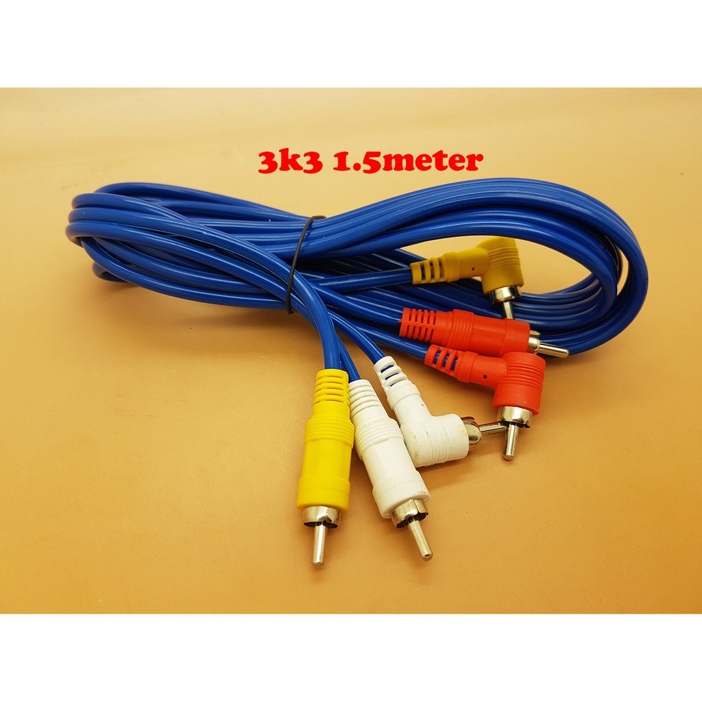 SIVICOM 1.5m Kabel AUDIO VIDEO RCA 3 K 3 Male ( Cable RCA )