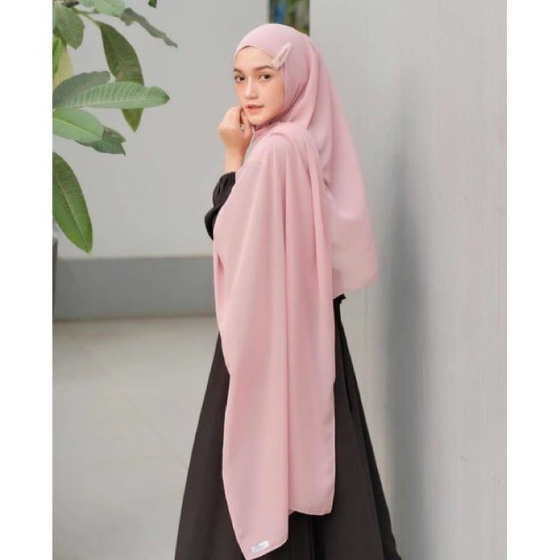 Alny Hijab - 200x75 Jilbab Pashmina Ceruty Babydoll Premium / Pashmina Lozy Ceruti Babydoll Tepi Jahit