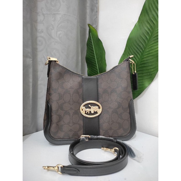 tas coach signature georgie hobo - brown black
