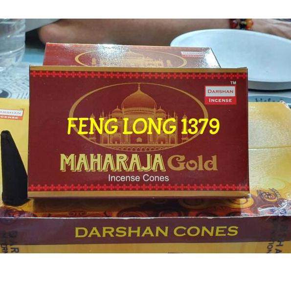 Ready QTP Dupa Kerucut Aromaterapi Darshan Maharaja Gold Incense Cones | Dupa Tumpeng Darshan Mahara