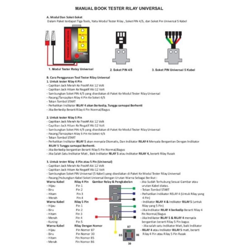 TES RELAY UNIVERSAL KAKI 4 DAN 5 KECIL ATAUPUN BESAR