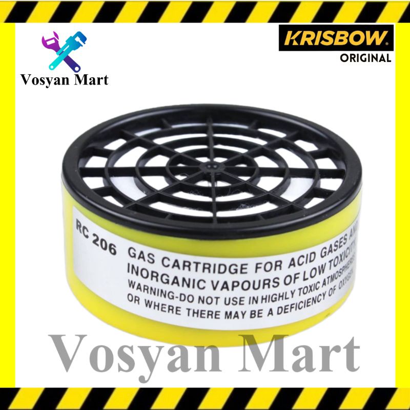 Krisbow Filter Catridge RC 206 Gas Asam dan Uap anorganik || Filter Masker Krisbow RC206
