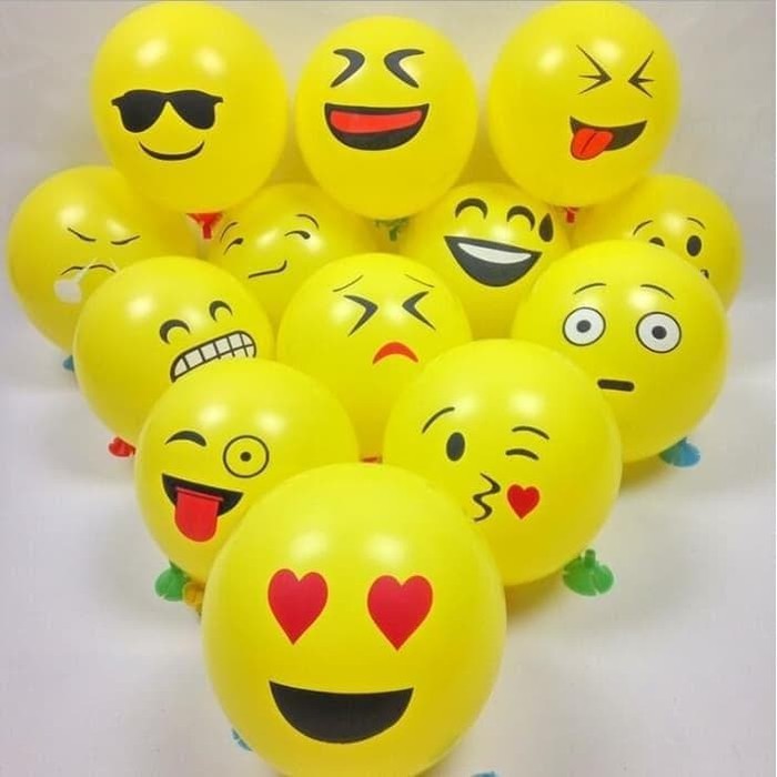 Balon Latex EMOJI kuning (harga 1 pak)