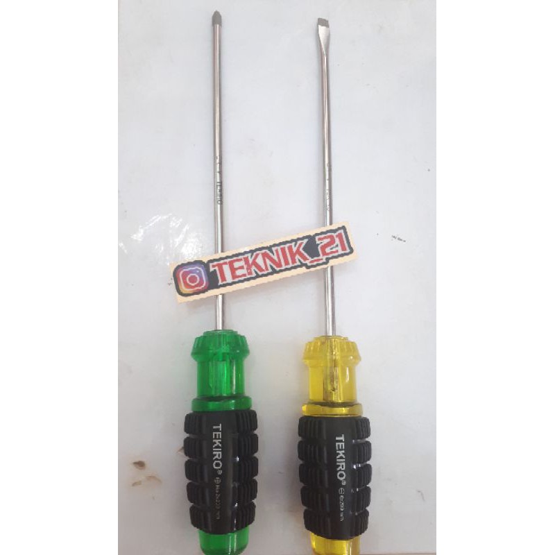 SEPASANG OBENG TEKIRO 6X200 MM OBENG TEKIRO GAGANG KARET