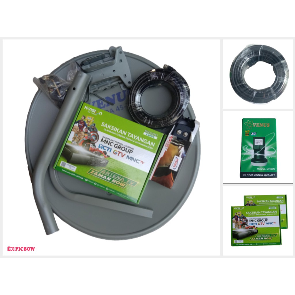 Paket Kvision Komplit gratis biaya bulanan tinggal pakai LNB 2TV