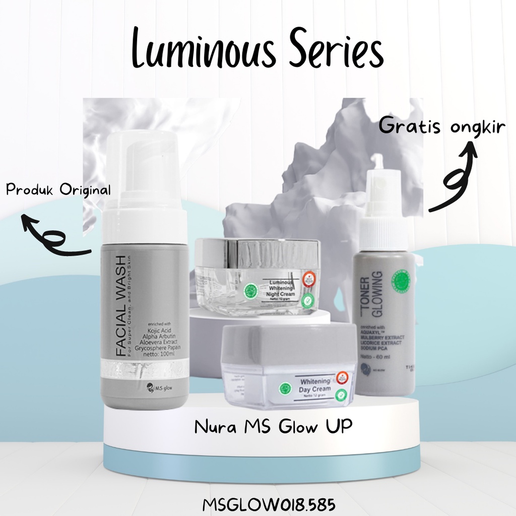 Paket MS GLOW Luminous series Whitecell Dna / MS Glow Luminous Original / SKincare MS Glow Paket Ori
