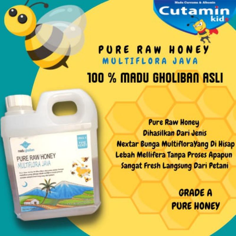 Madu Murni 100% Multiflora Java GRADE A Gholiban 1kg