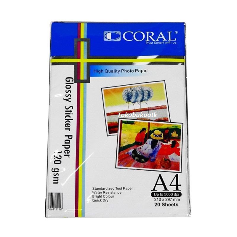 

Glossy Sticker Paper Merek Coral- Kertas Sticker Glossy Coral