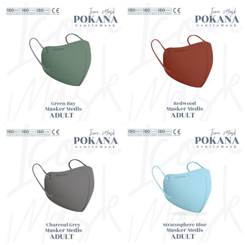 POKANA ICON (Gentle Mask) 4ply Medical Mask kemasan sachet isi 2 pcs