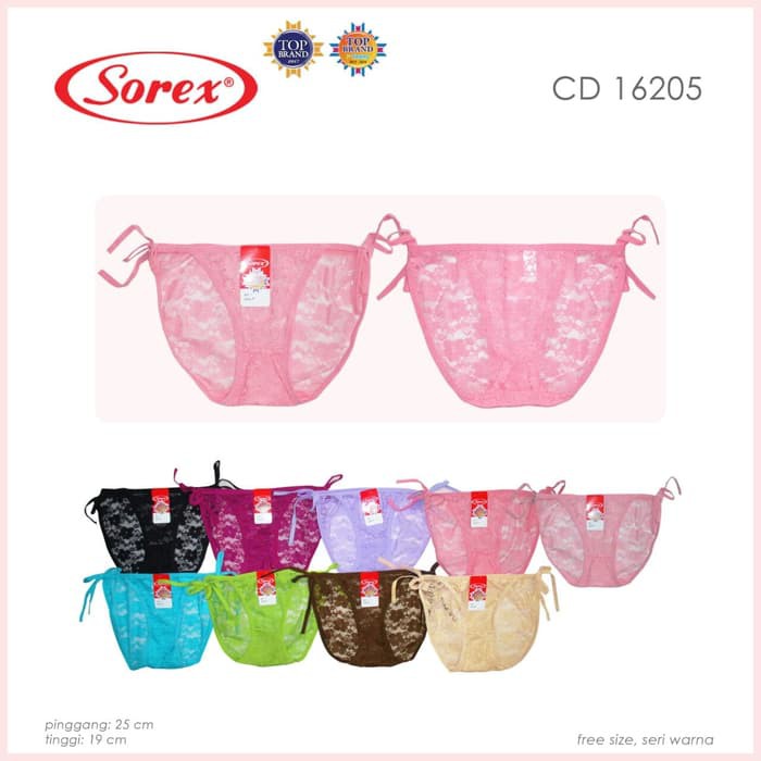 Sorex 16205 | Celana Dalam / CD Cewek Brukat Tali Samping KSW