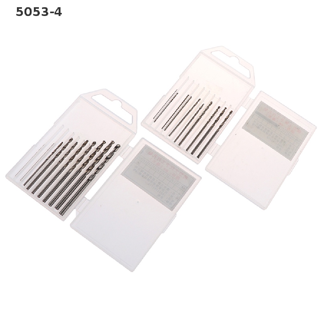 (FCC) 10pcs / Kotak Mata Bor Mini HSS 0.8mm-3.0mm Shank Lurus Untuk PCB Twist Bits