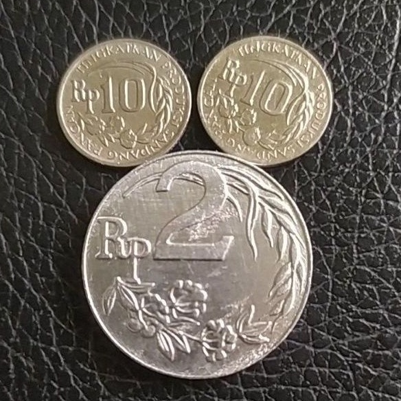 uang kuno koin mahar 22 rupiah 3 keping