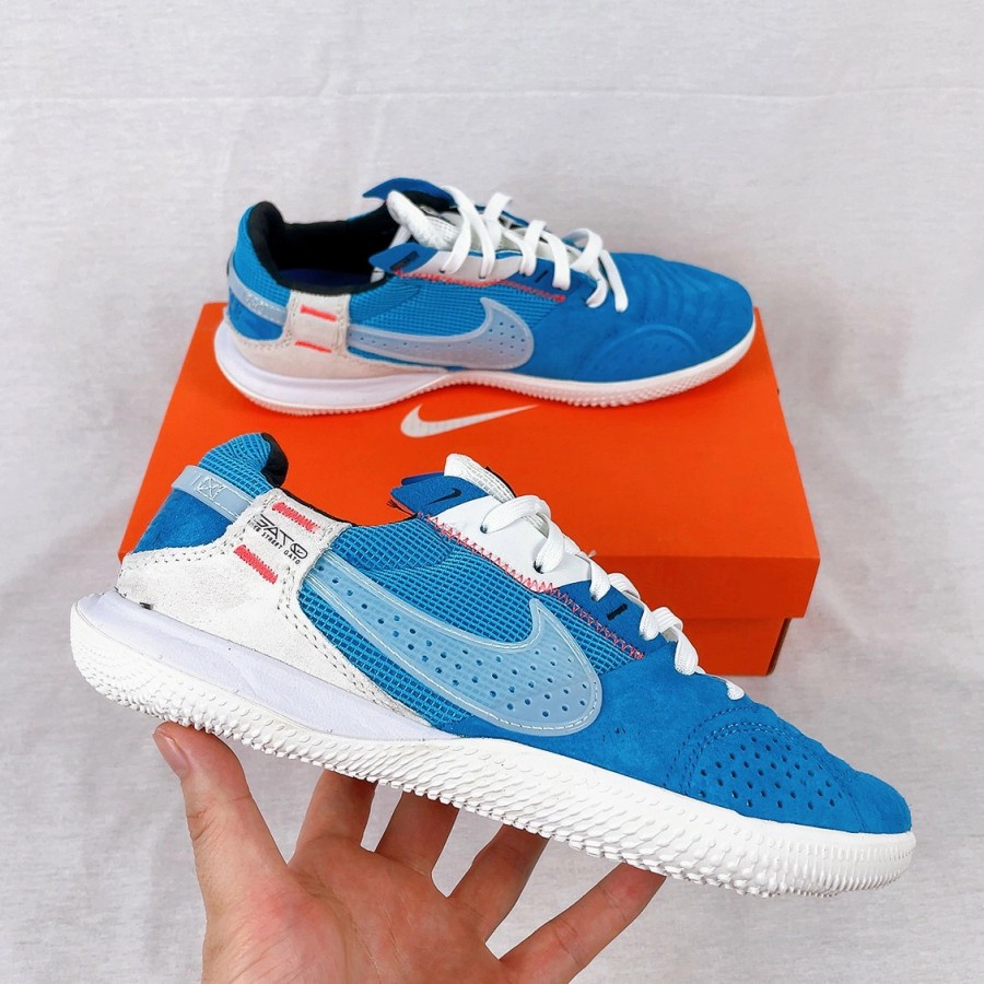 SEPATU FUTSAL NIKE STREET GATO WHITE BLUE IC