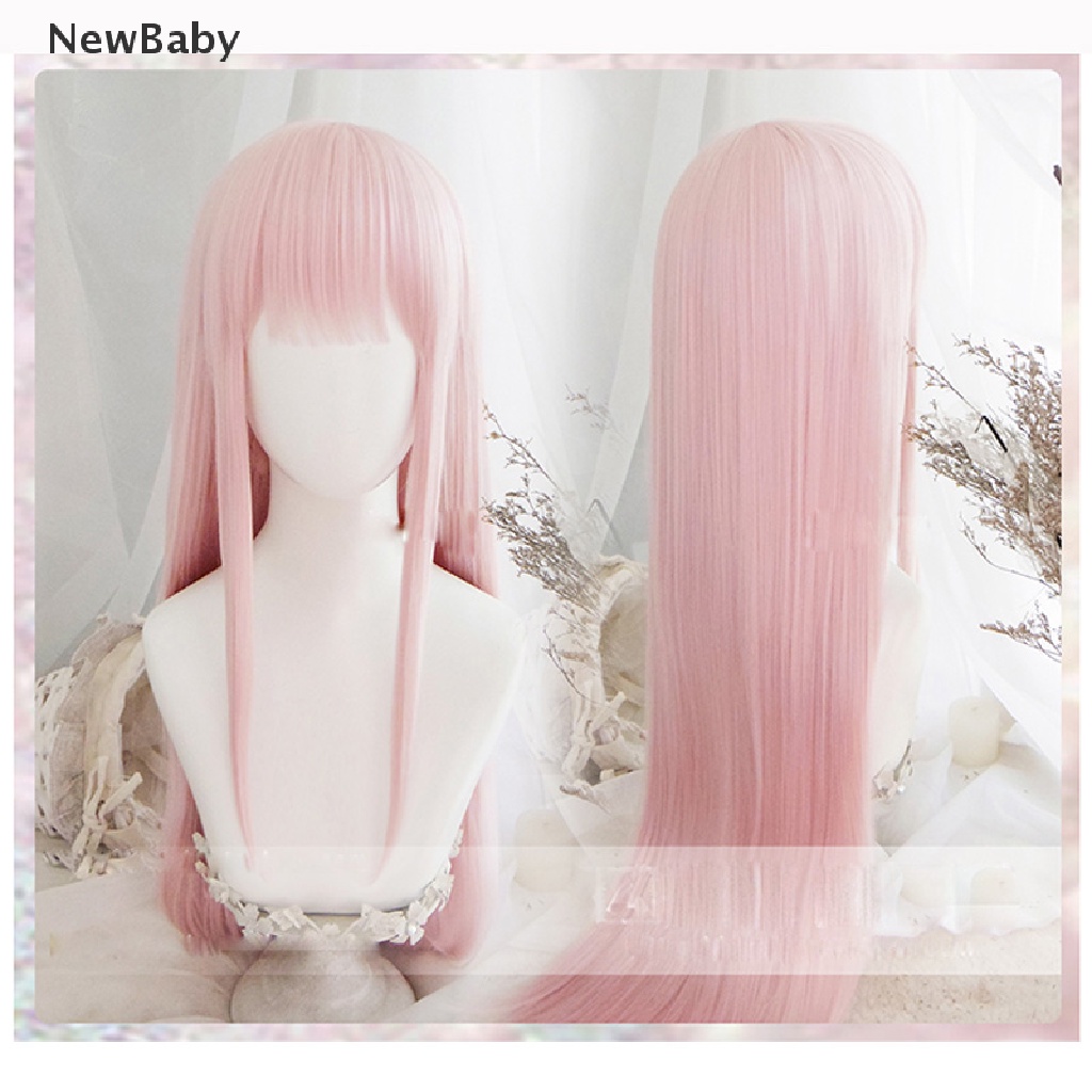 Wig Rambut Panjang Lurus Wanita Model Karakter Kartun Anime Zero TWO 02 Warna Pink Untuk Pestacosplay
