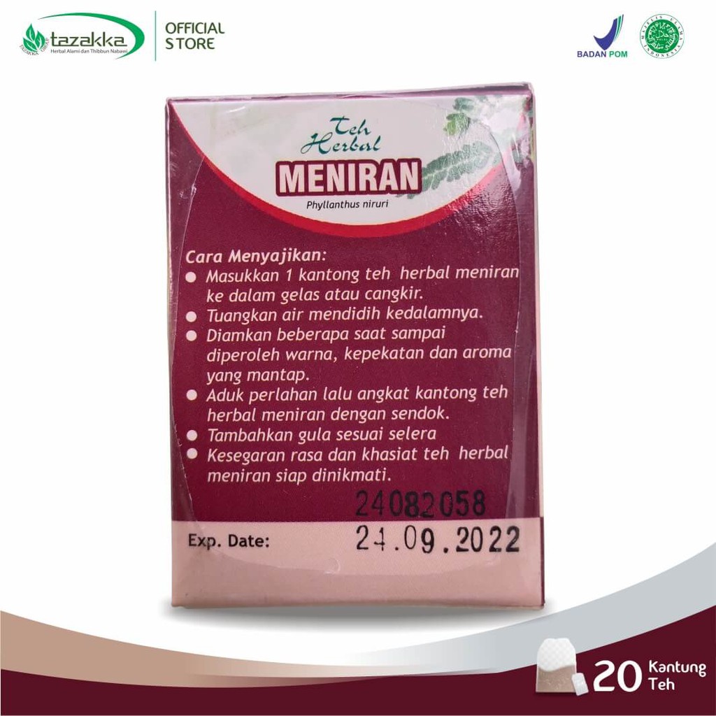 Teh Celup Meniran Obat Daya tahan Tubuh | Minuman Herbal Teh Celup MENIRAN Tazakka | Minuman Herbal daya tahan tubuh HALAL