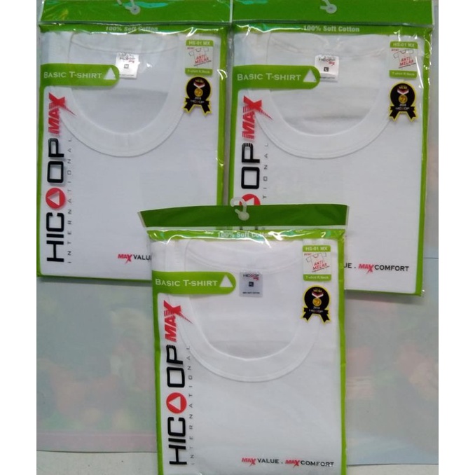 Kaos oblong pria  Putih Hicoop