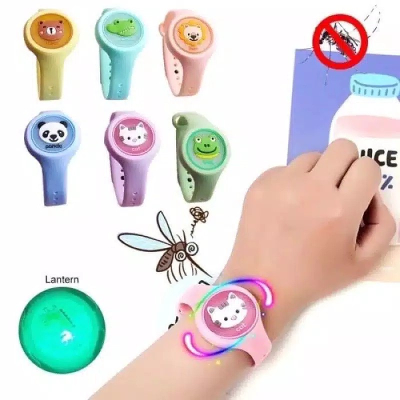 Gelang Nyamuk Anak Bayi Karakter Jam Tangan Mosquito Mainan Anak Gelang LED Bisa Nyala sentuhan