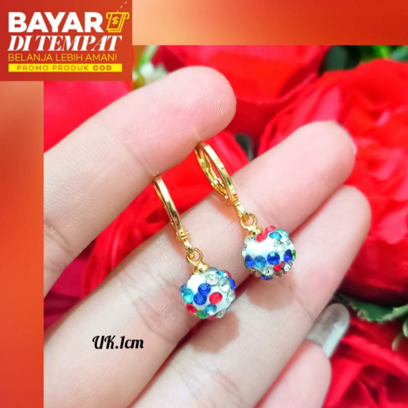 Anting Jurai bola disko emas Terimut/termurah,tidak karat *COD*