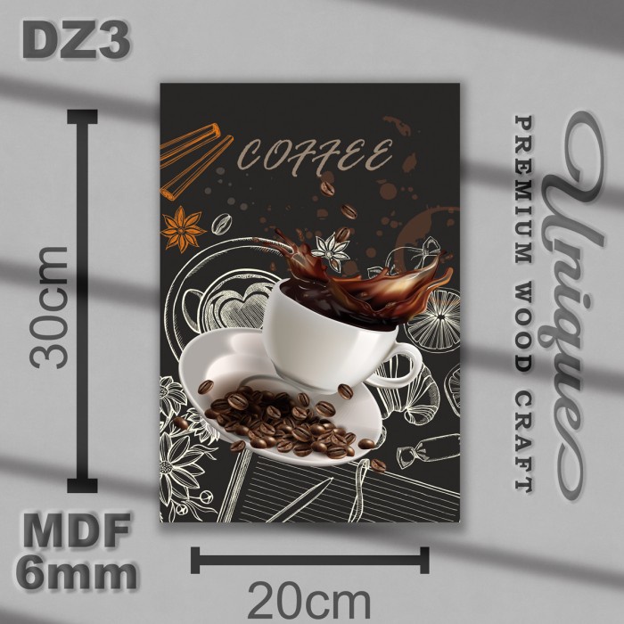 Coffee Wooden Poster - Hiasan Dinding Ruangan MDF Kopi DZ