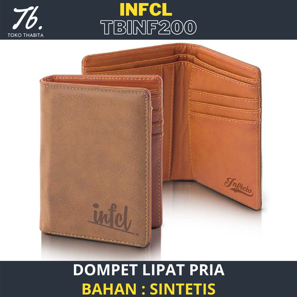 Dompet Lipat Pria Kulit Sintetis Dompet Kartu Pendek Original Inficlo